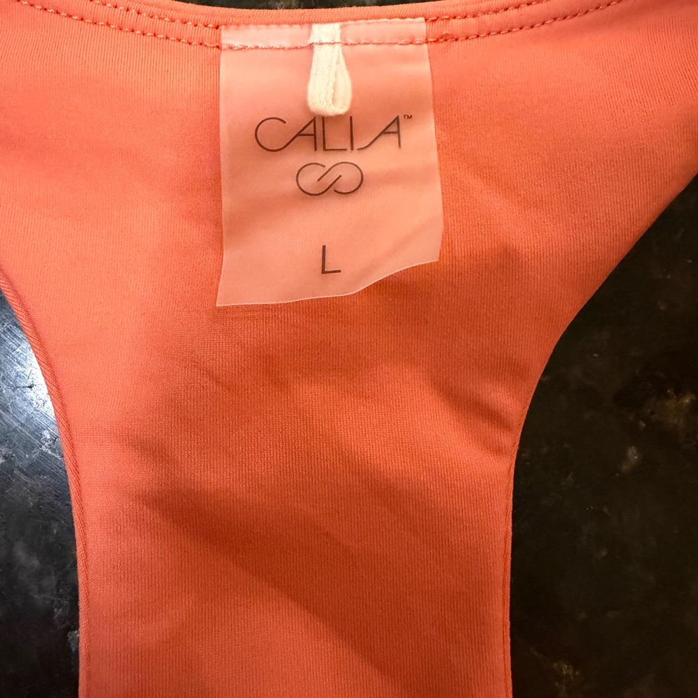 Calia Vibrant Coral Size L Tank Dress with Built-in Shorts - Picture 3 of 4